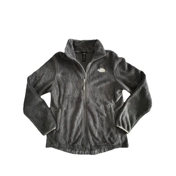 The North Face Women's Gray Osito Jacket Size Medium Fuzzy Fleece Full Zip - Picture 2 of 16